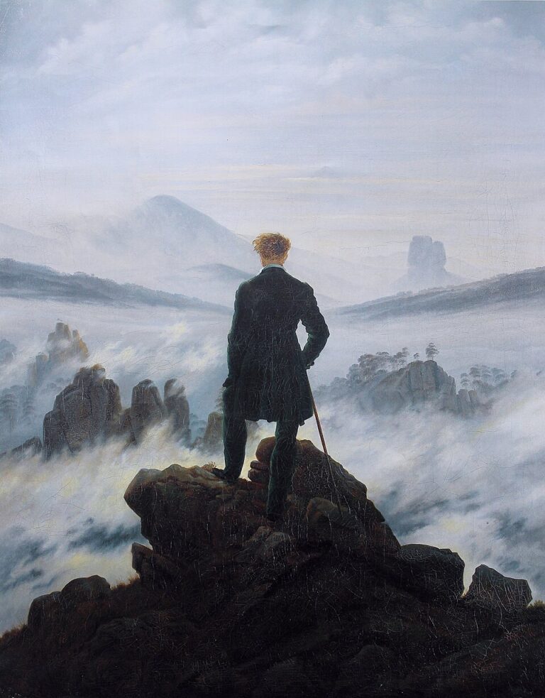 Figura su un crinale sopra un mare di nebbia, simbolo di chiarezza dopo confusione in una relazione